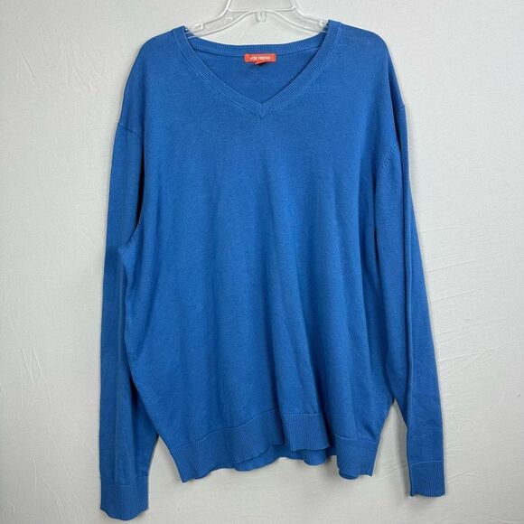 Joe Fresh V-Neck Sweater V-Neck XXL 100% Cotton Blue - Picture 1 of 9